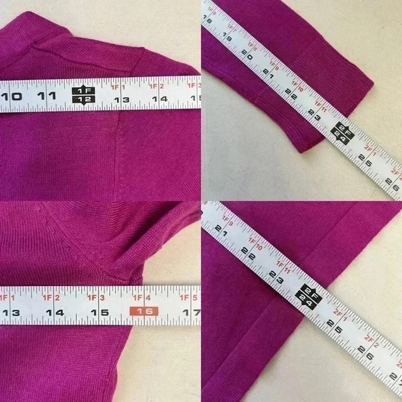 Ricki’s Wrap Front Sweater Deep V Neck Thin Knit Stretch Fit Fuschia Pink XS - Picture 10 of 15